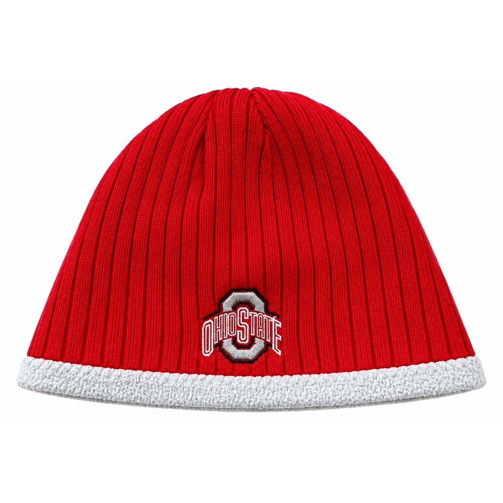 Nike Ohio State Buckeyes Reversible Beanie Kids Red Ribbed Grey Fleece Hat